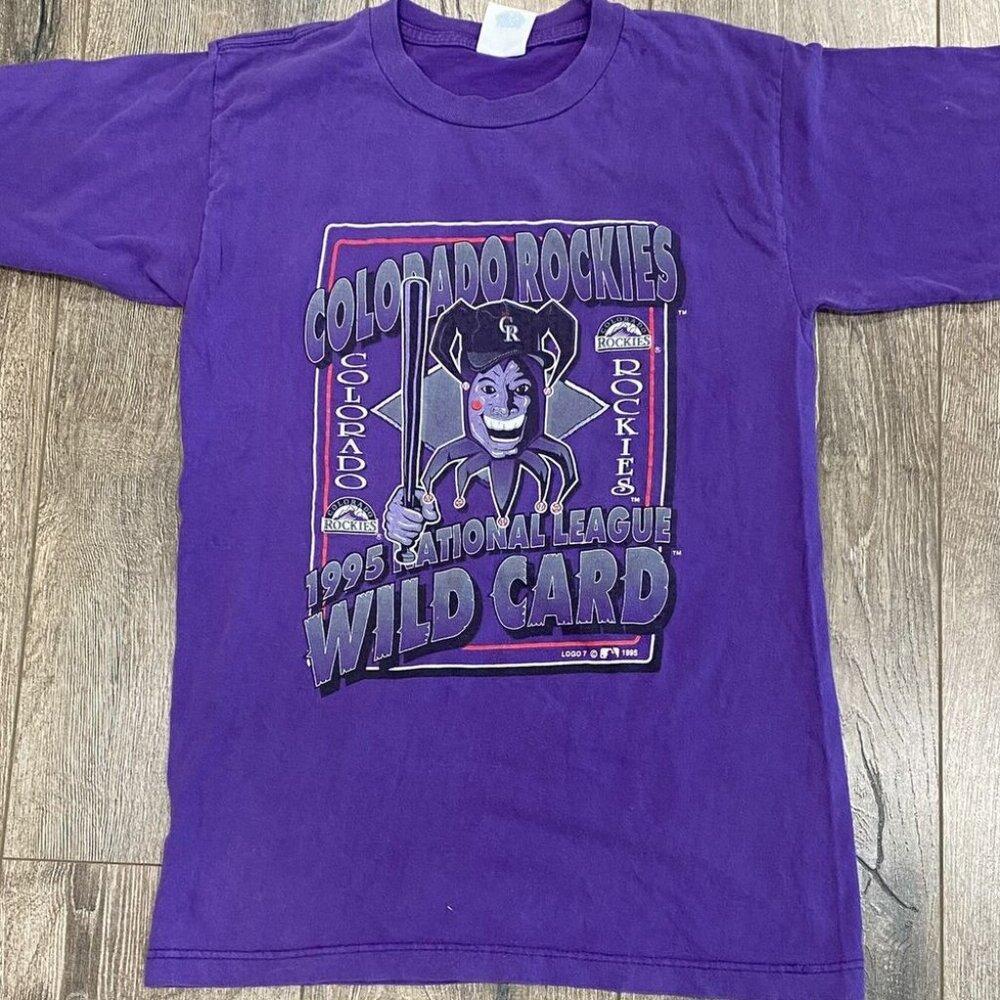 1995 Nl Wild Card Playoffs Colorado Rockies Shirt Purple